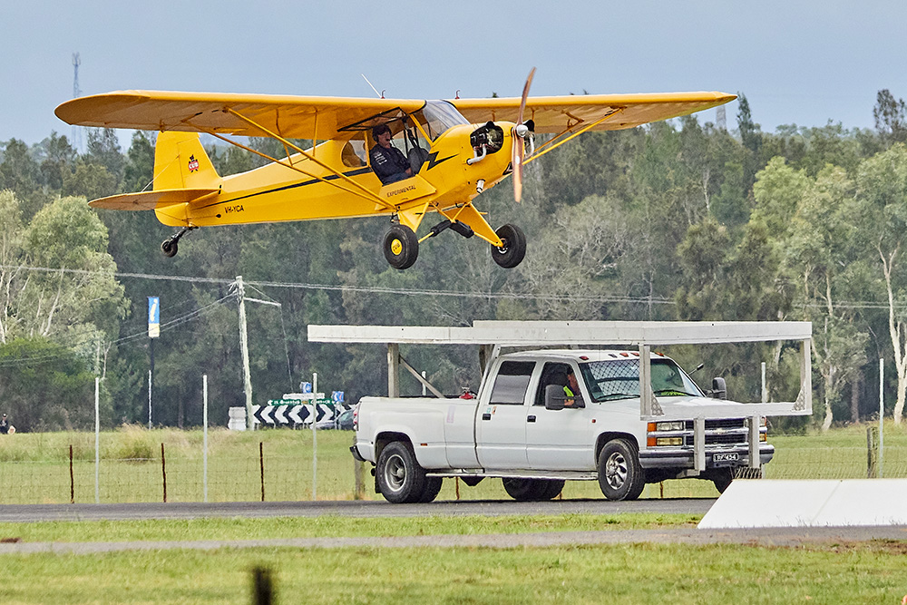 Piper Cub Truck Landing